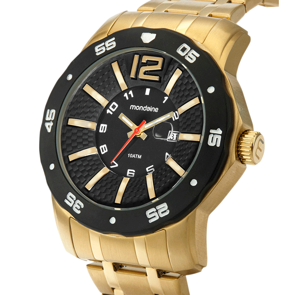 Relógio Aço Casual Dourado Dourado 2