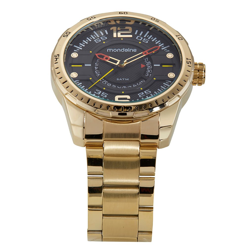 Relógio Masculino Casual Dourado Dourado 3