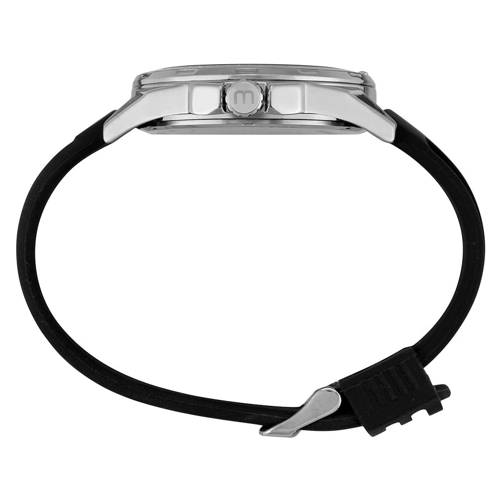 Relógio Masculino Multifunção Silicone Prata Prata 2