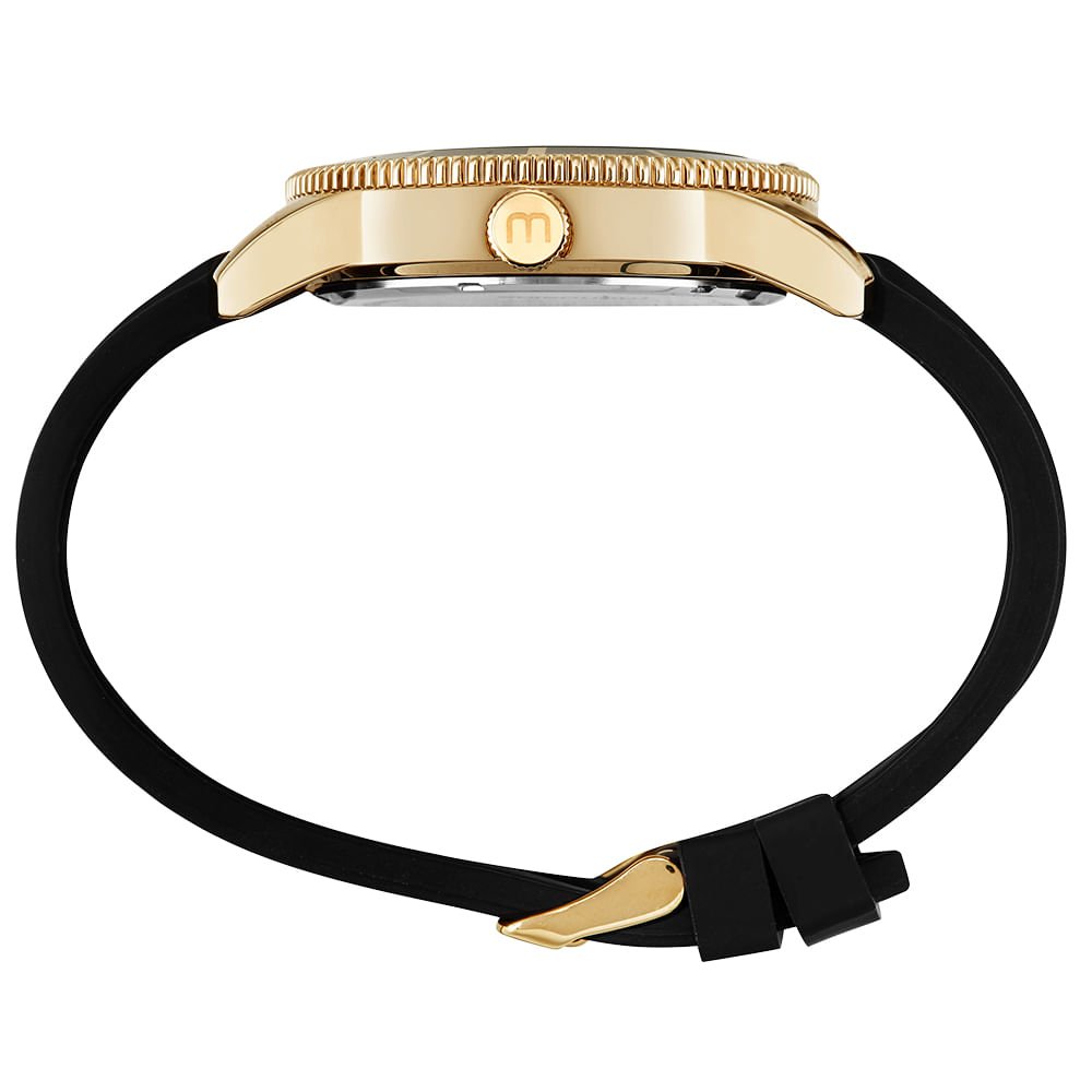 Relógio Masculino Esportivo Silicone Dourado Dourado 2