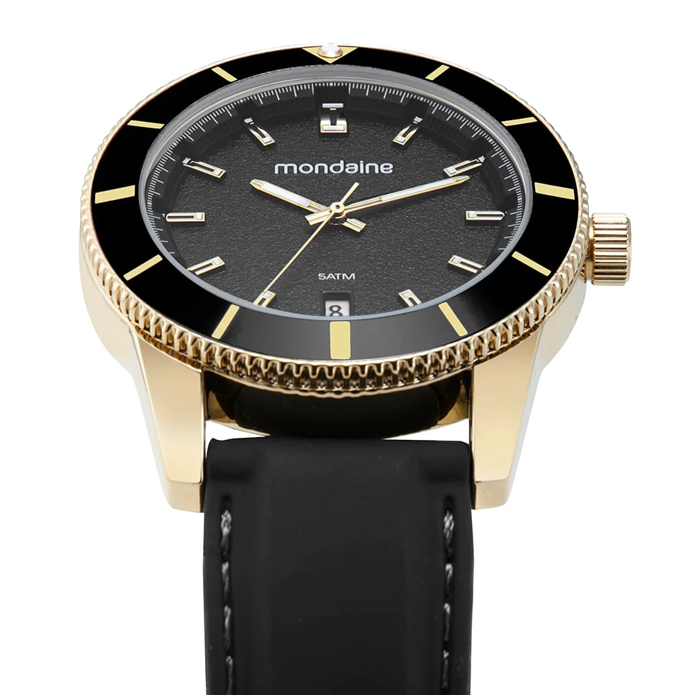 Relógio Masculino Esportivo Silicone Dourado Dourado 6