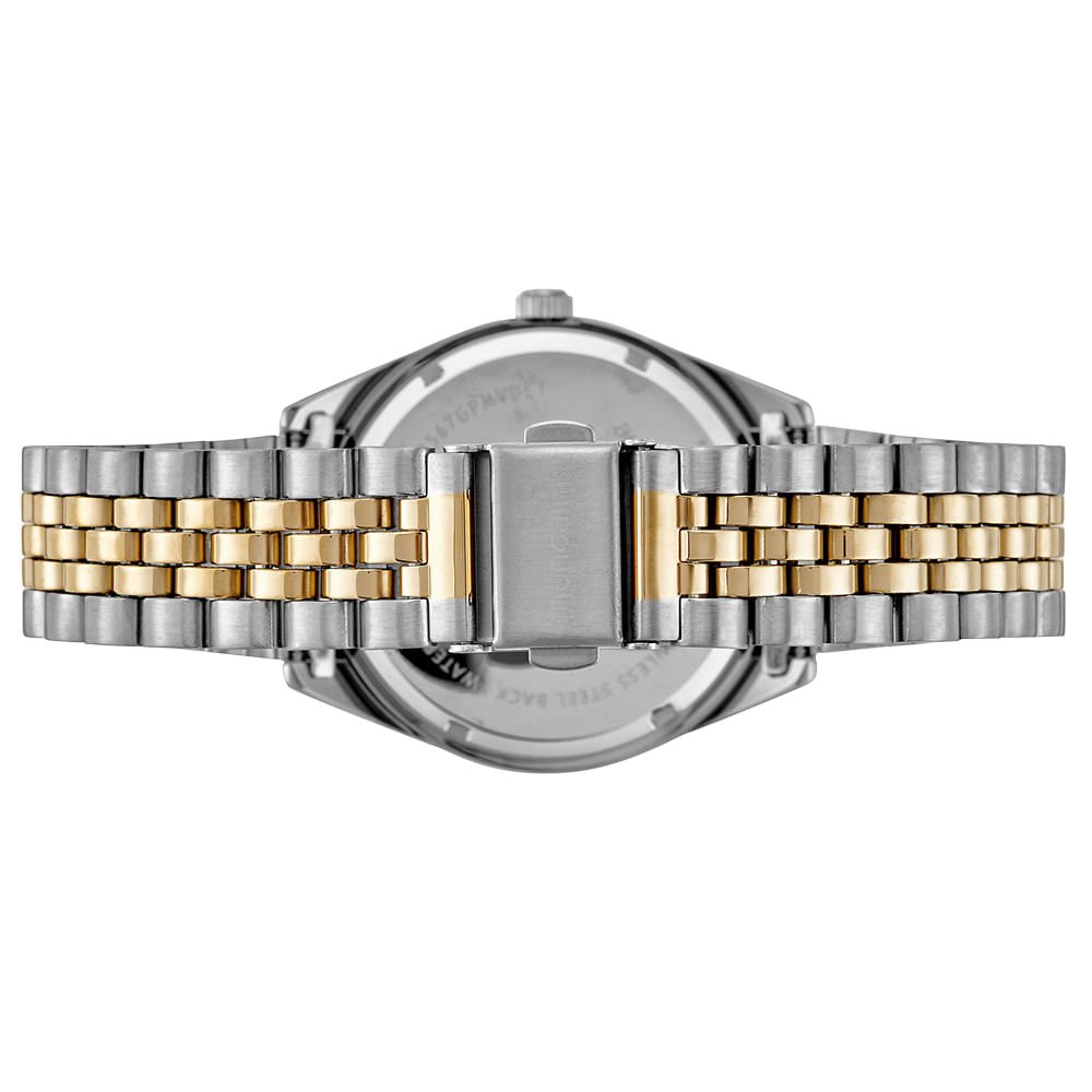 Relógio Masculino Social Prata e Dourado Dourado 3