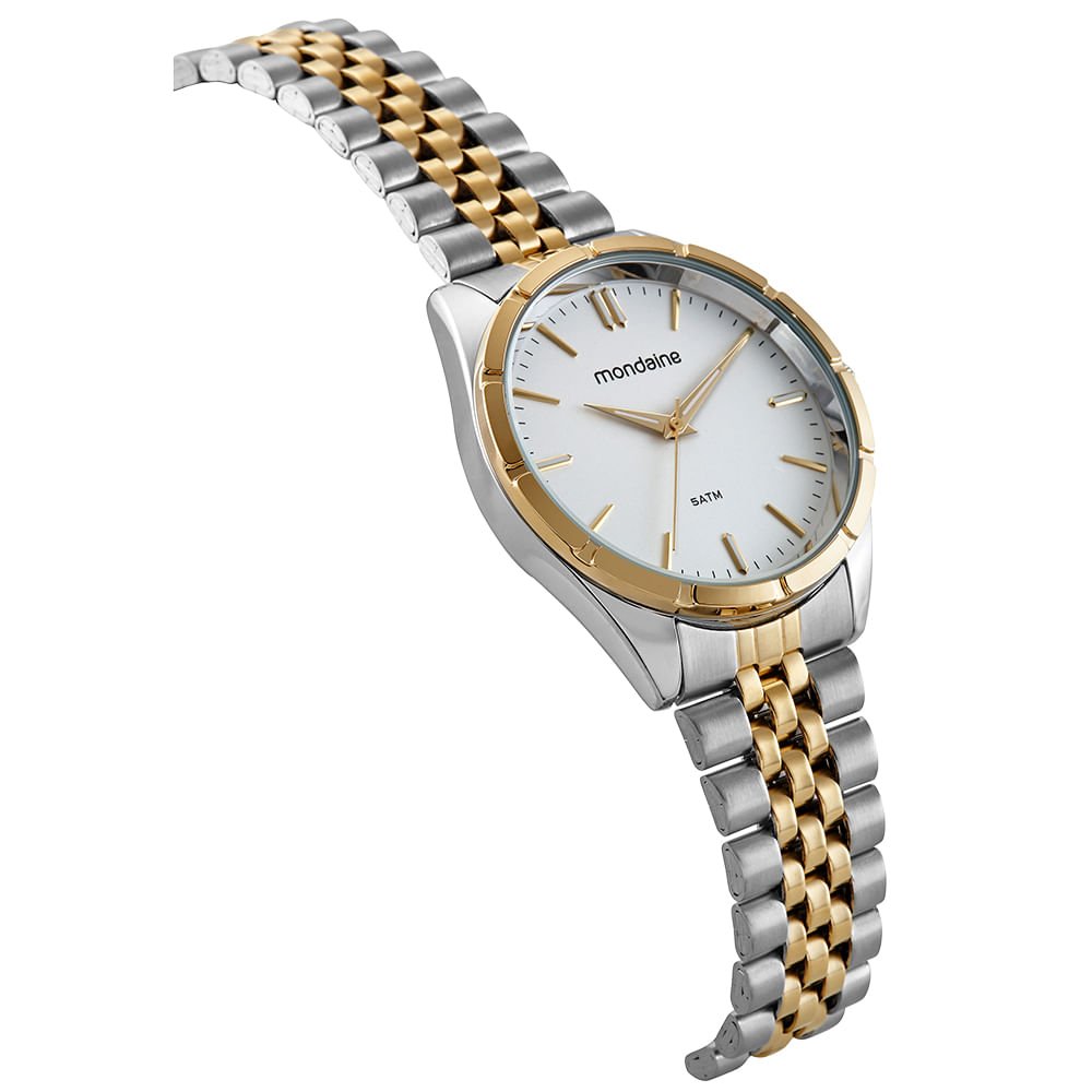 Relógio Masculino Social Prata e Dourado Dourado 6