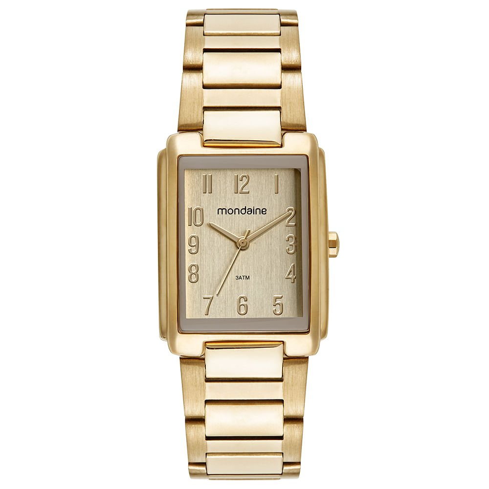 Relógio Feminino Quadrado Vintage Dourado Dourado 1
