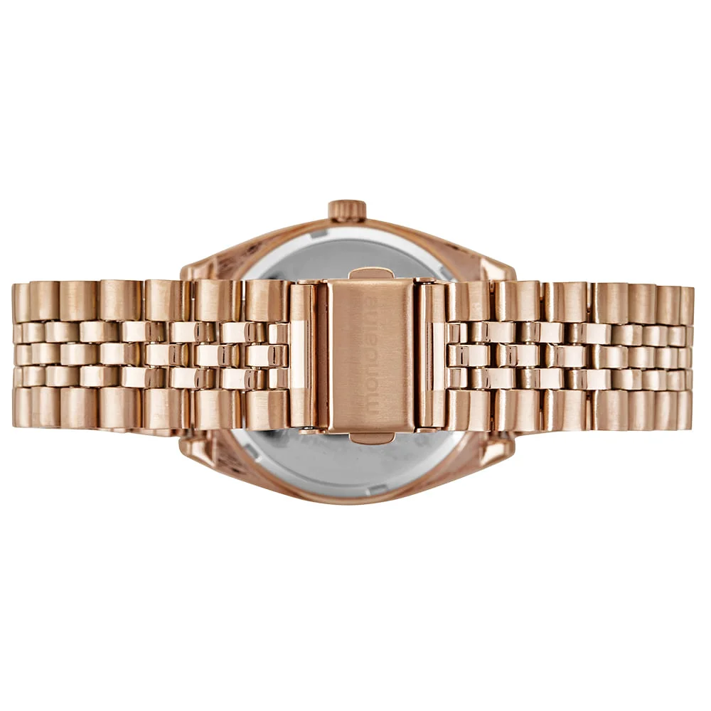 Relógio Feminino Visor Texturizado Cristais Rosé Dourado 3