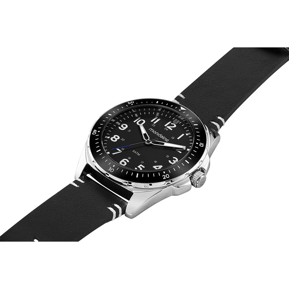 Relógio Masculino Casual Prata Preto 6