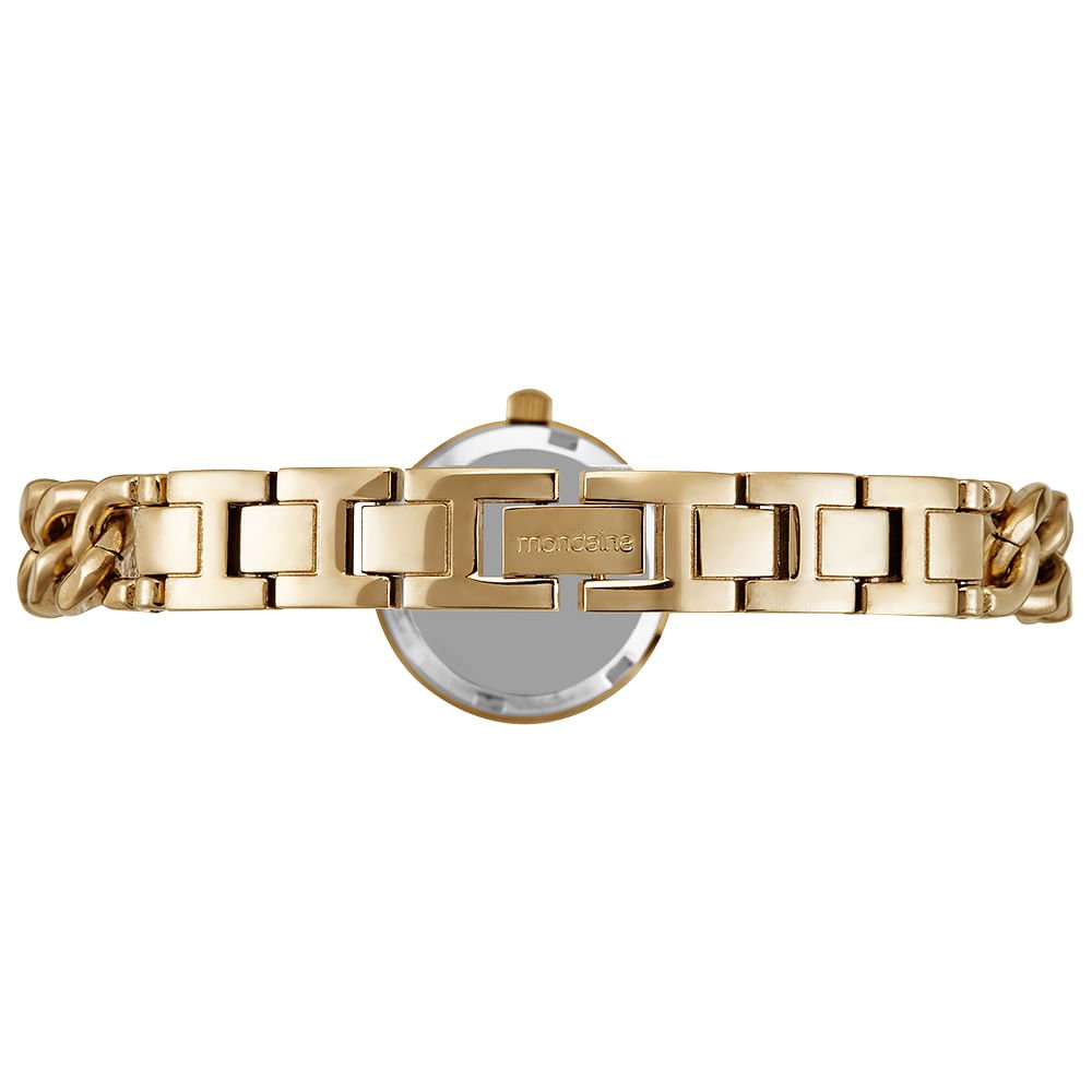 Relógio Feminino Espelhado Corrente Dourado Dourado 3