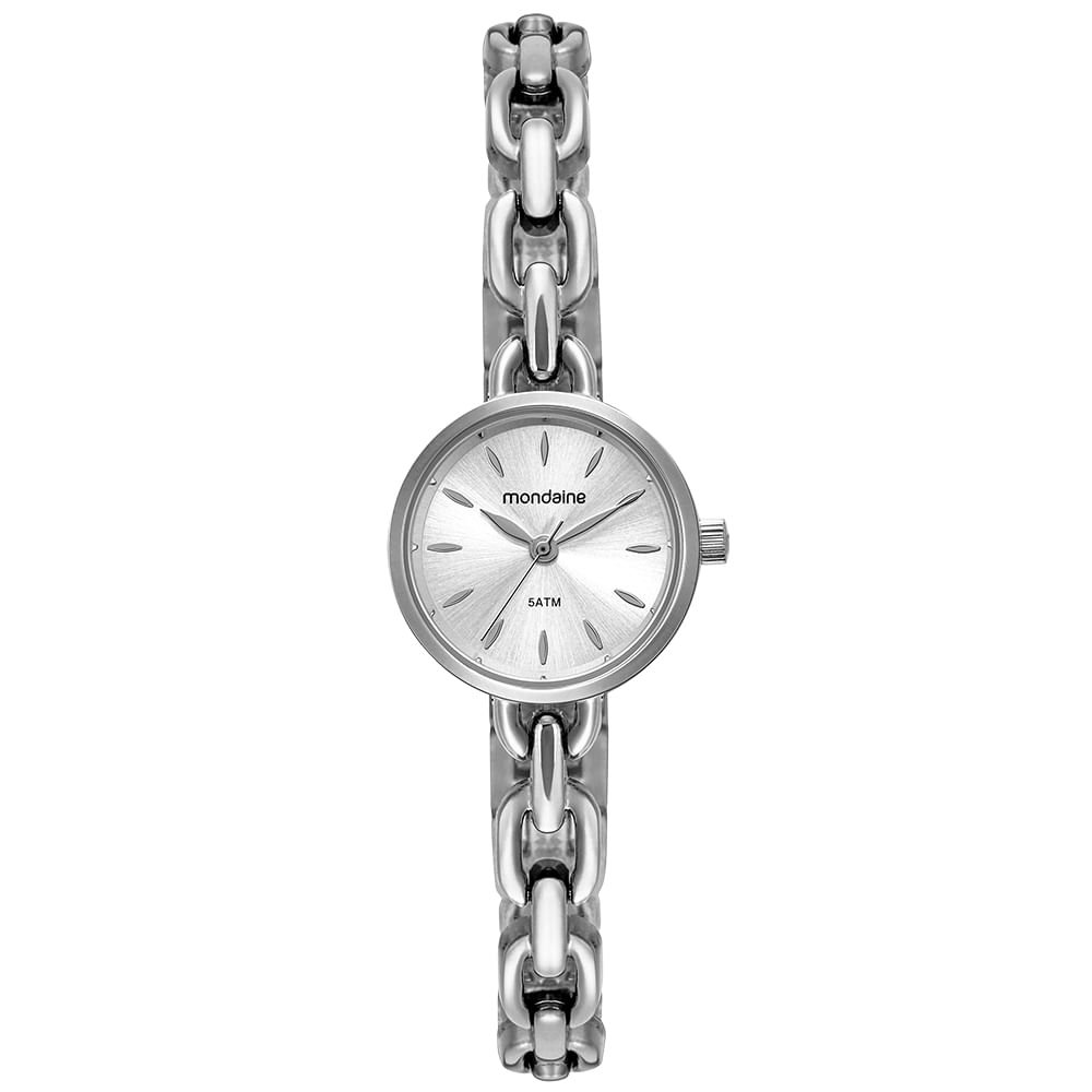 Relógio Feminino Clássico Corrente Prata