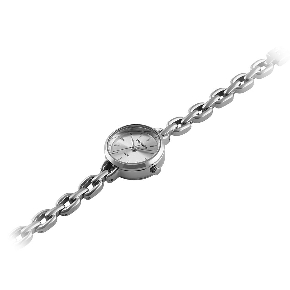 Relógio Feminino Clássico Corrente Prata Prata 2