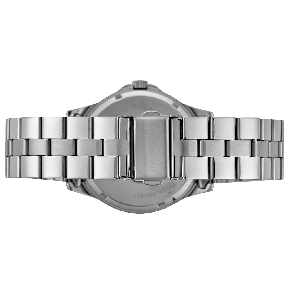 Kit Relógio Feminino Prata com Colar De Cristal Prata 5