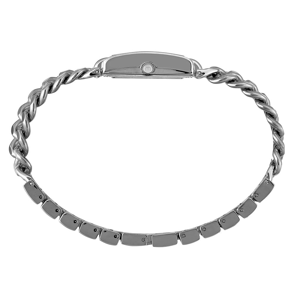 Relógio Feminino Quadrado Corrente Prata Prata 4