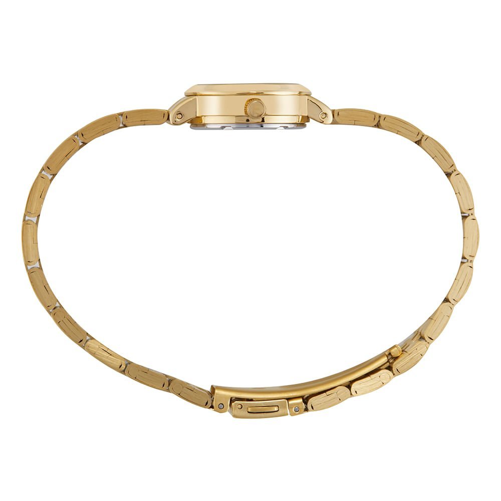 Relógio Feminino Visor Metálico Dourado Dourado 2