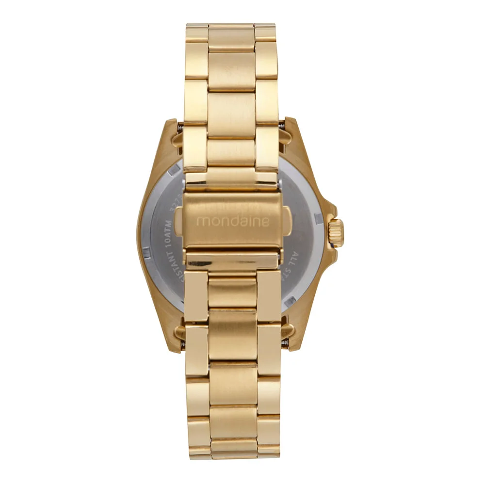 Relógio Masculino Aço Dourado Dourado 4