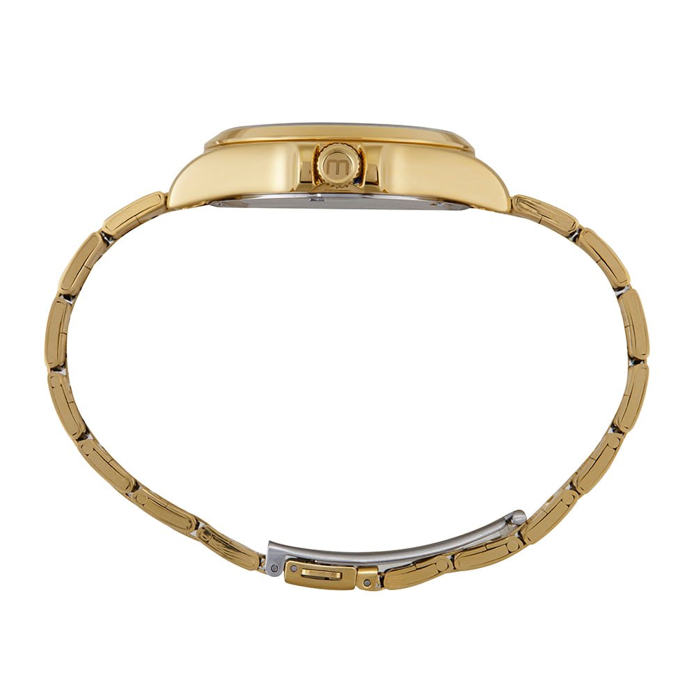 Relógio Masculino Aço Social Dourado Dourado 3