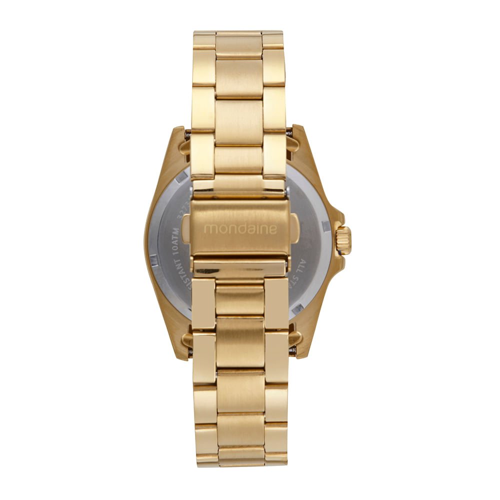 Relógio Masculino Aço Social Dourado Dourado 4