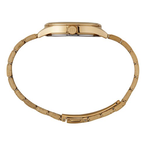 kit Relógio Feminino Glitter Dourado Com Porta Jóias Dourado 7