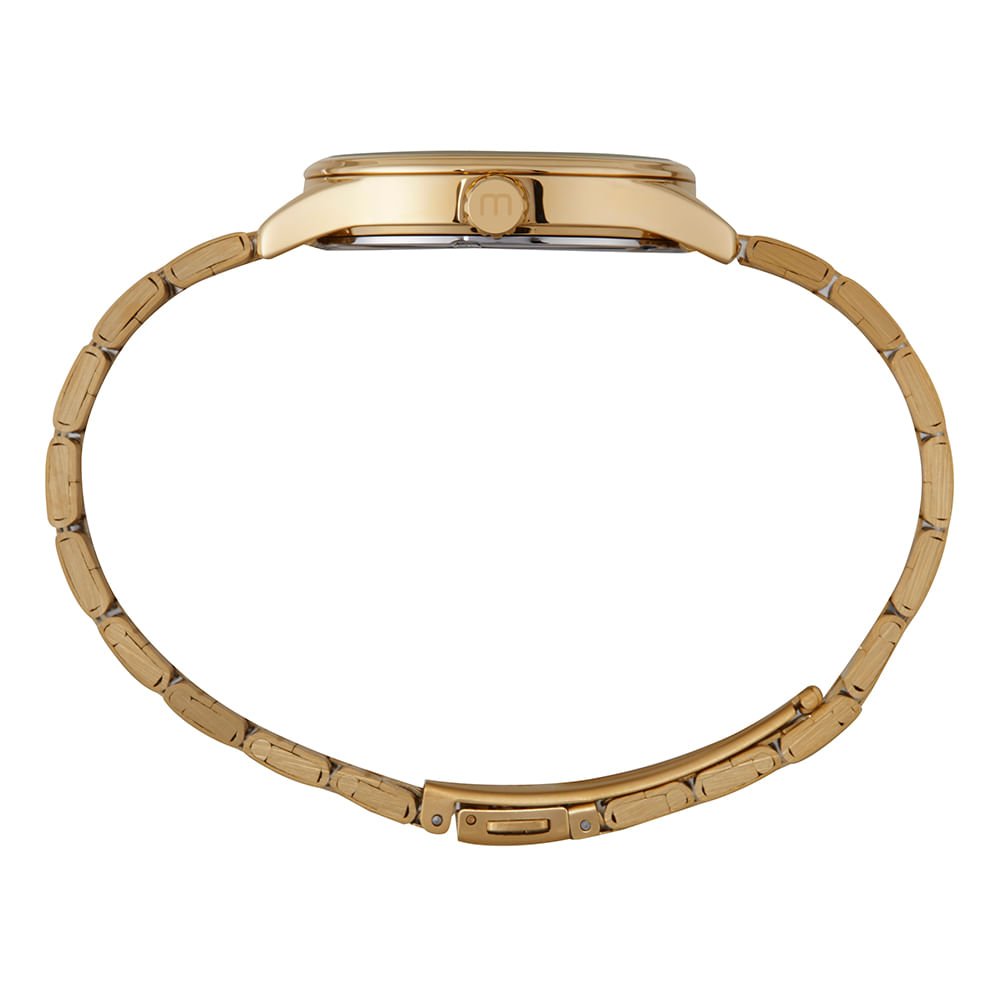 kit Relógio Feminino Cristais Dourado Com Porta Jóias Dourado 6