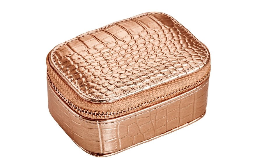 Kit Relógio Feminino Cristais Dourado com Porta Jóias Dourado 5