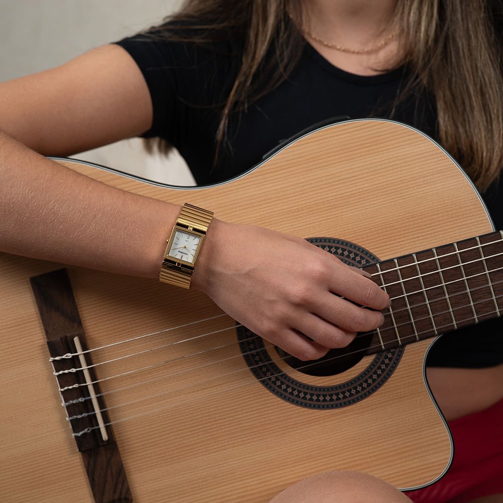 Relógio Feminino Bracelete Madrepérola Dourado Dourado 3