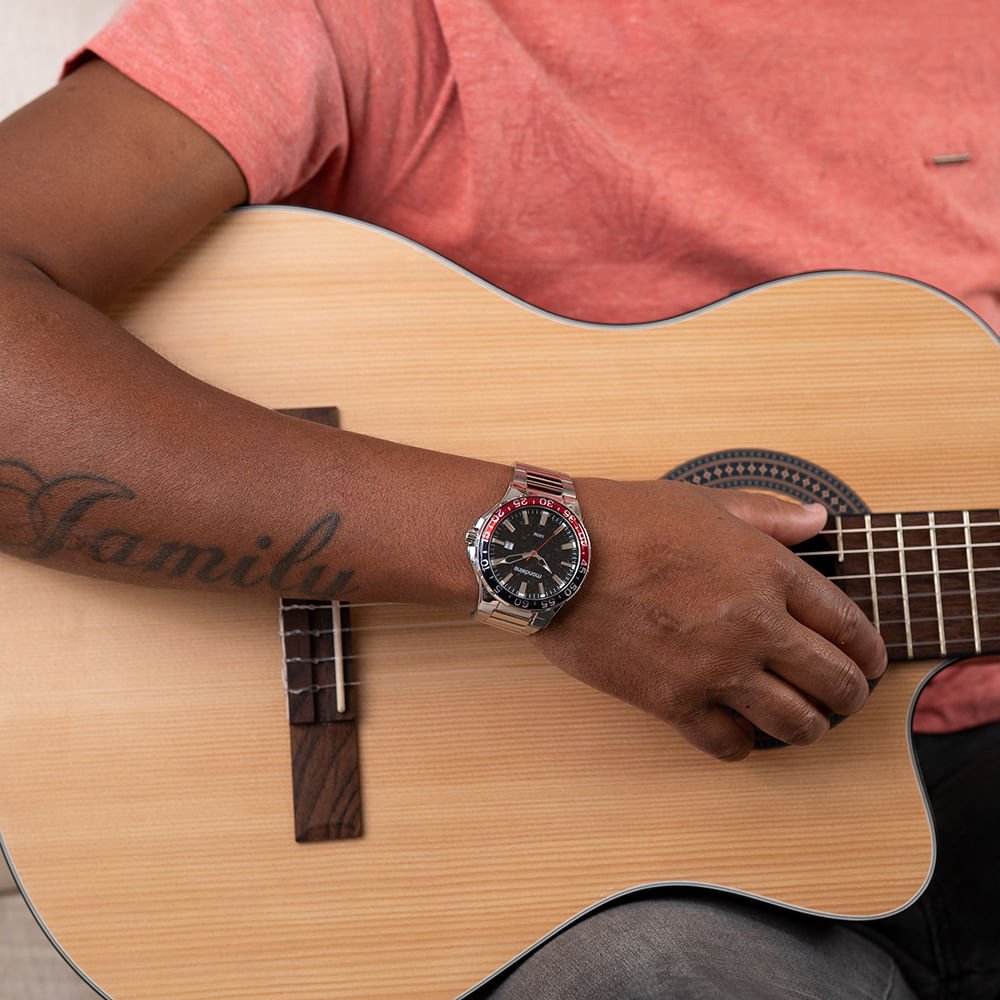 Relógio Masculino Mostrador Texturizado Prata Prata 3