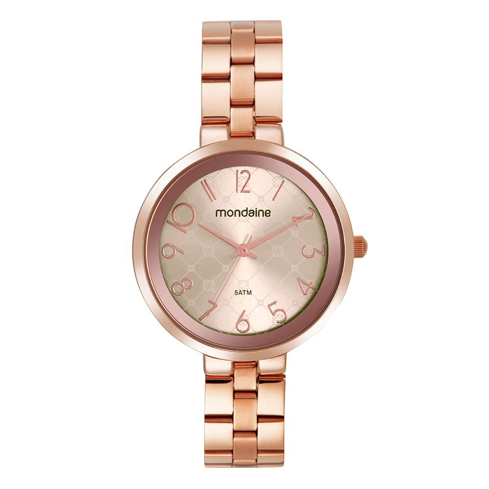 Relógio Feminino Rosé Com Detalhes no Mostrador