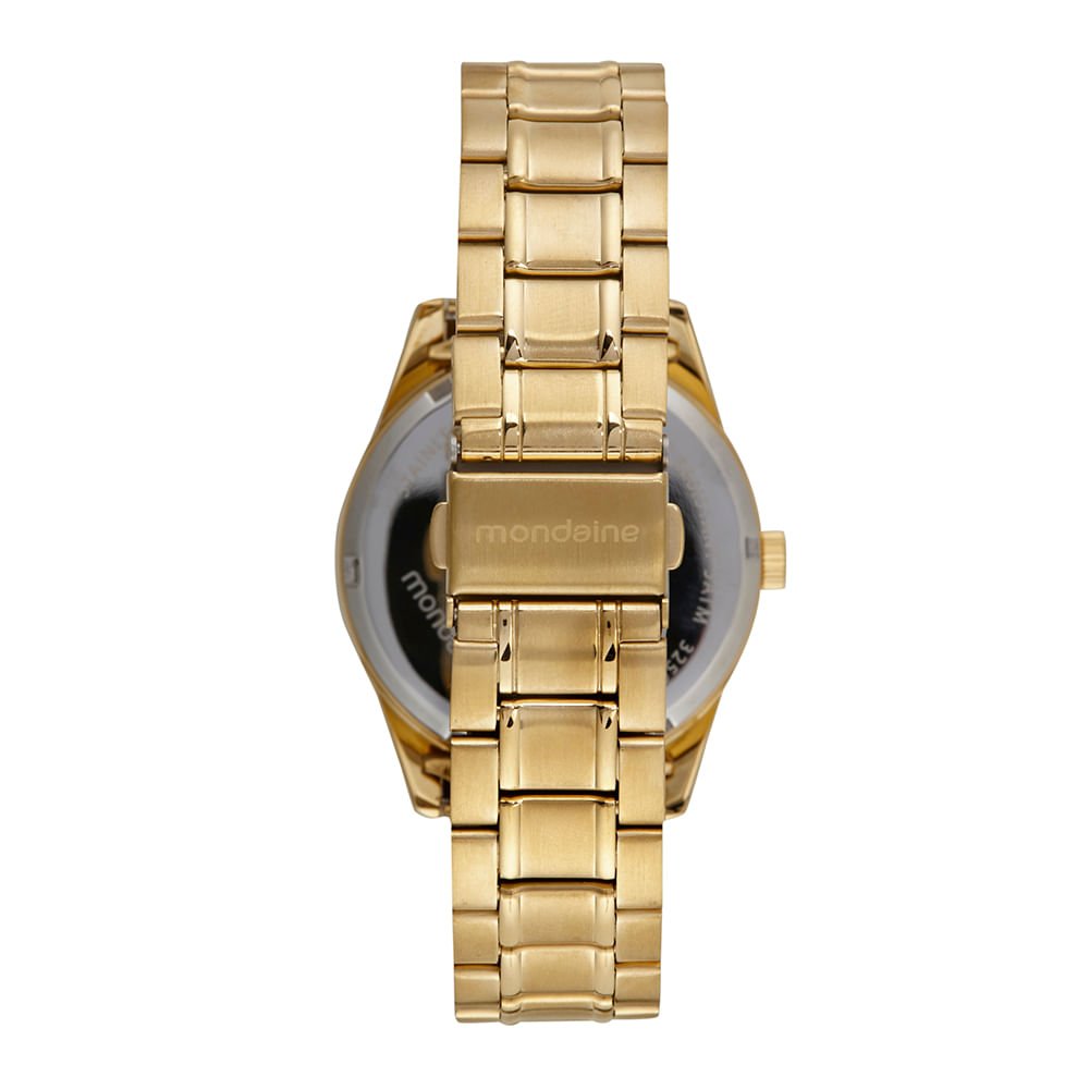 Relógio Masculino Social Com Calendário Dourado Dourado 5