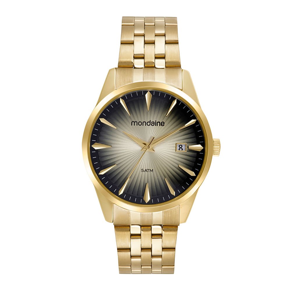 Relógio Masculino Mostrador Texturizado Degradê Dourado