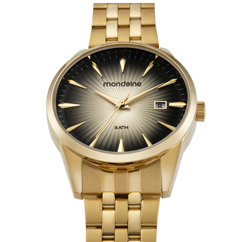 Relógio Masculino Mostrador Texturizado Degradê Dourado Dourado 2