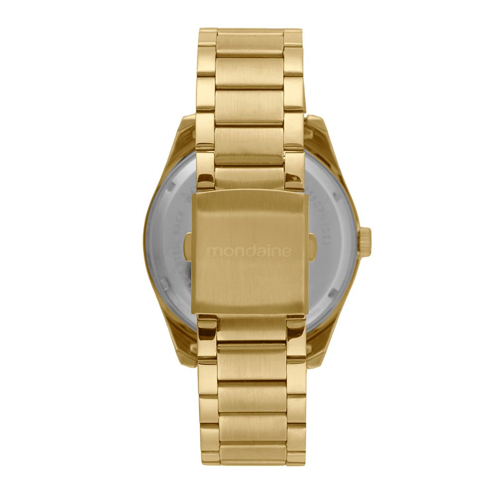 Relógio Masculino Clássico Dourado com Visor Preto Dourado 4