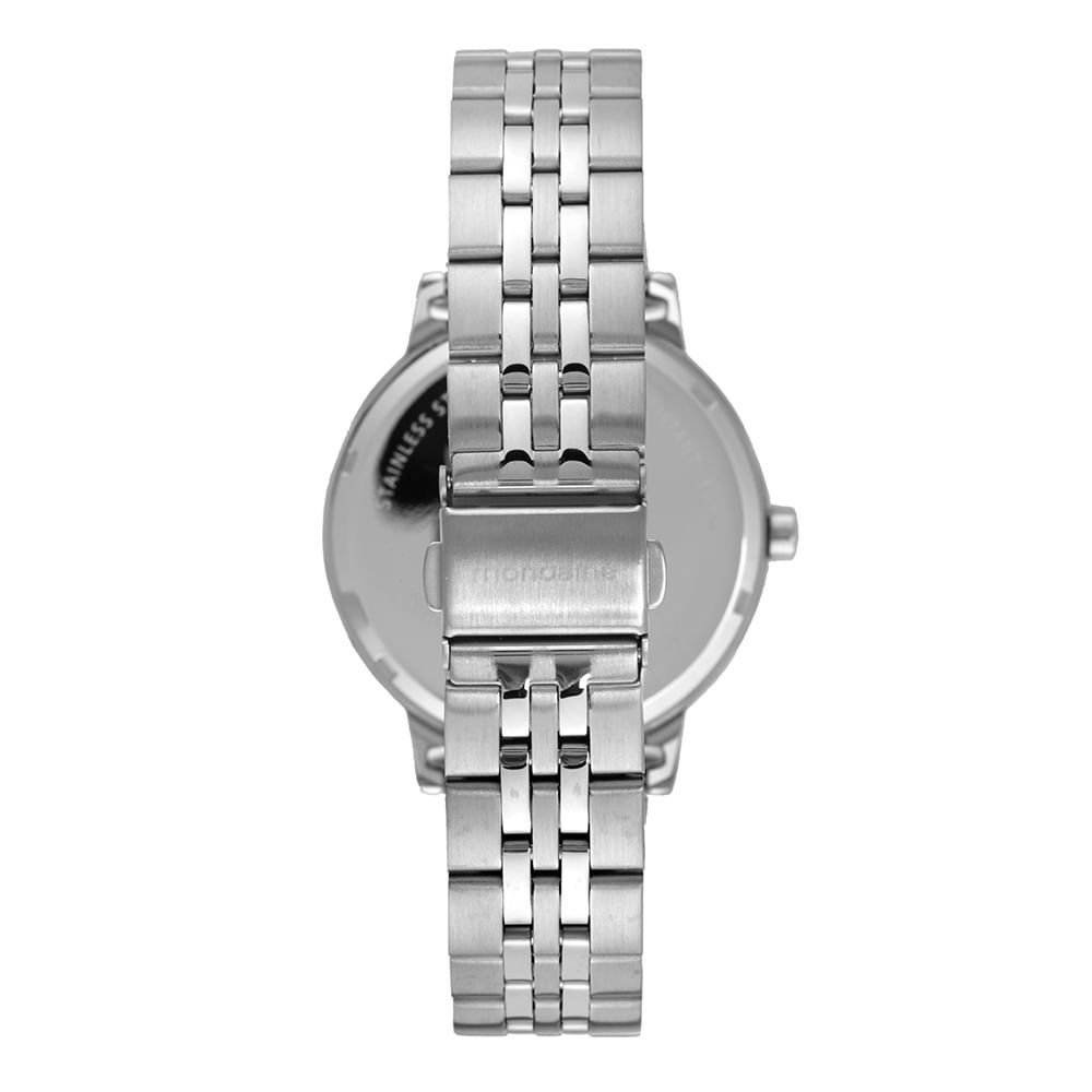 Relógio Feminino Mostrador Dupla textura Prata Prata 4
