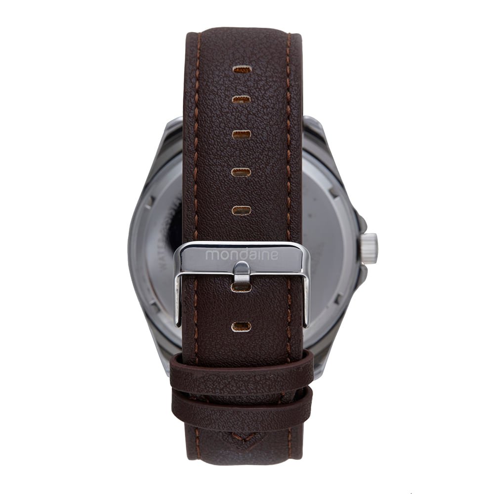 Relógio Masculino Clássico Prata Marrom/Prata 4