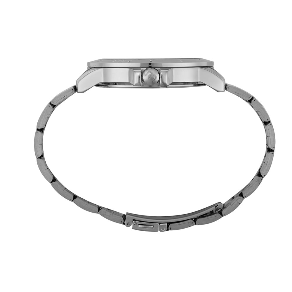 Relógio Masculino Casual Prata Detalhes Vermelho Prata 3