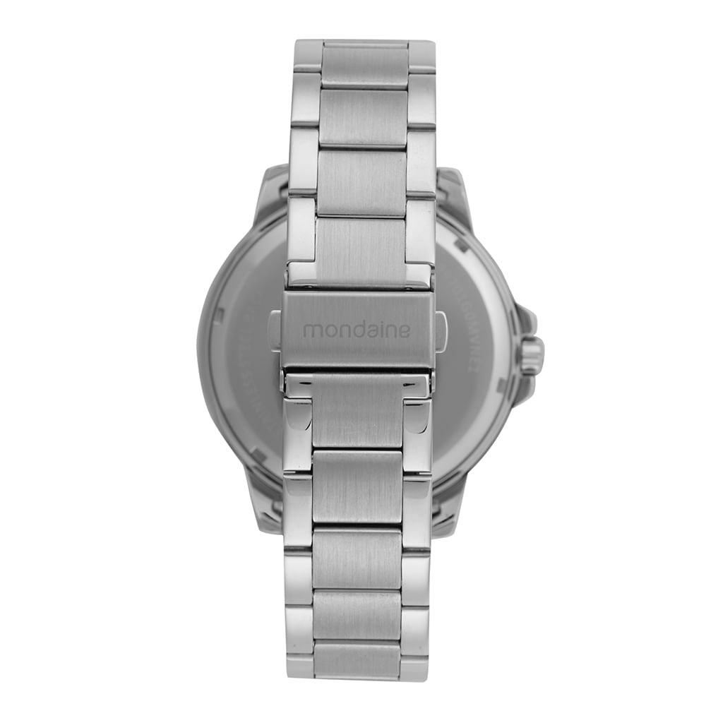 Relógio Masculino Casual Prata Detalhes Vermelho Prata 4