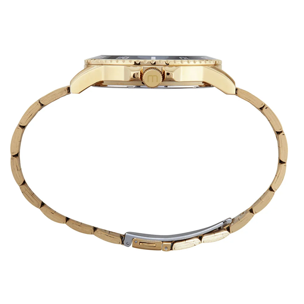 Relógio Masculino Casual Dourado e Preto Preto 3