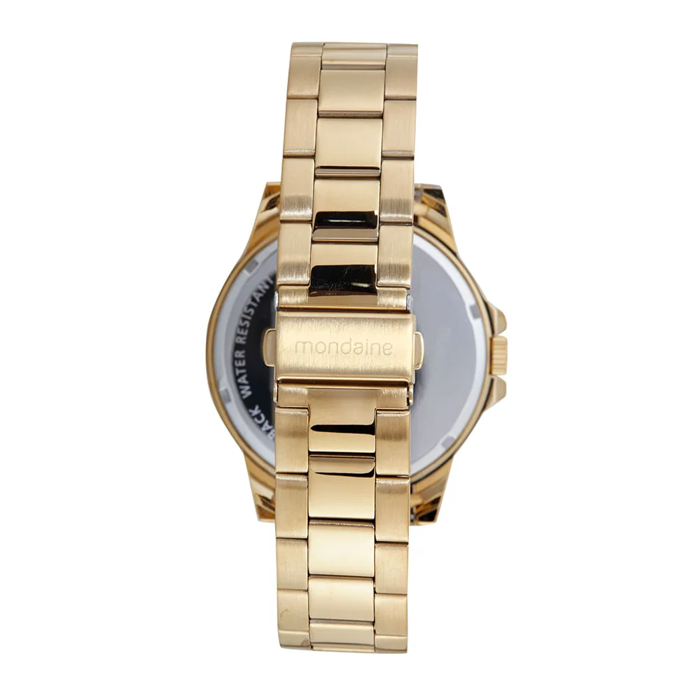Relógio Masculino Casual Dourado e Preto Preto 4