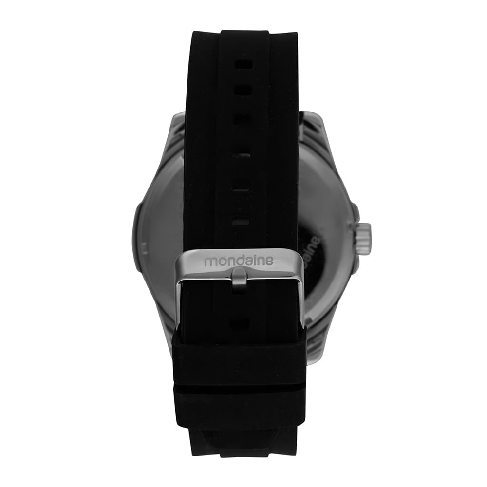 Relógio Masculino Esportivo Silicone Prata Preto 3