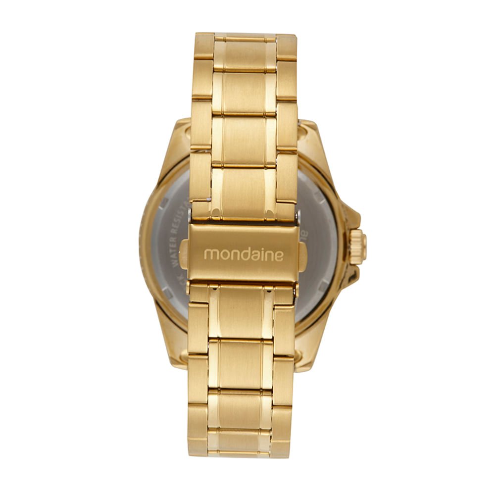 Relógio Masculino Vidro Abaulado Dourado Dourado 4