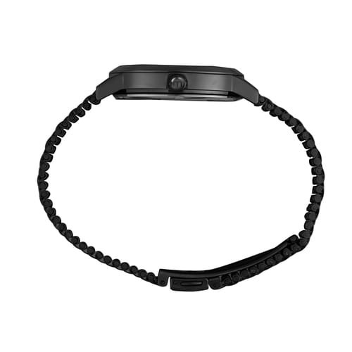 Relógio Feminino Madrepérola Cristais Preto Preto 4