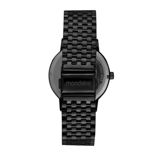 Relógio Feminino Madrepérola Cristais Preto Preto 5