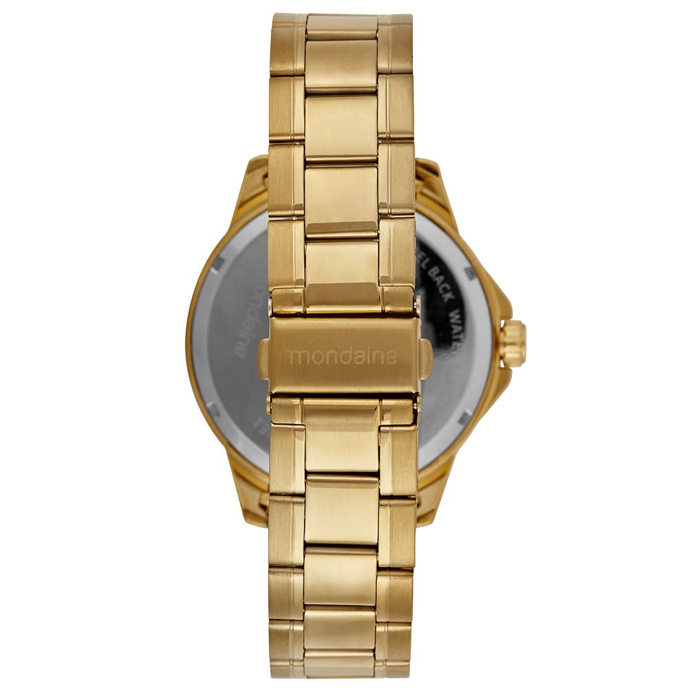 Relógio Masculino Dourado Com Mostrador Azul Dourado/Azul 3