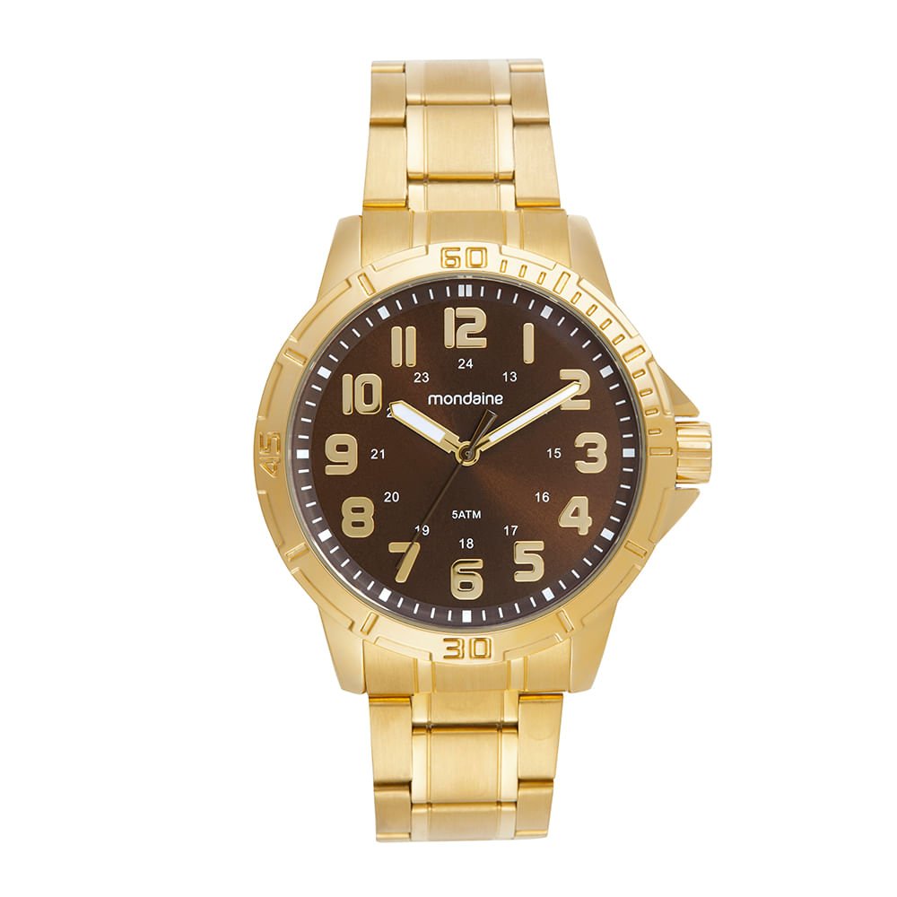 Relógio Masculino Casual Dourado Dourado 1