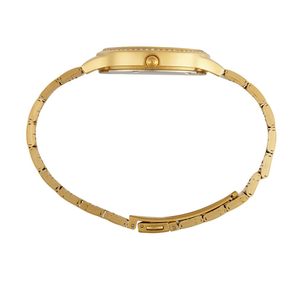 Relógio Feminino Madrepérola e Cristais Dourado Dourado 3