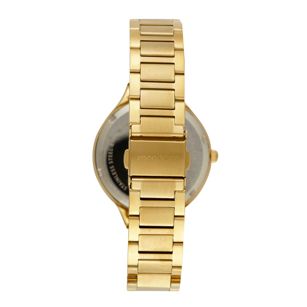 Relógio Feminino Madrepérola e Cristais Dourado Dourado 4