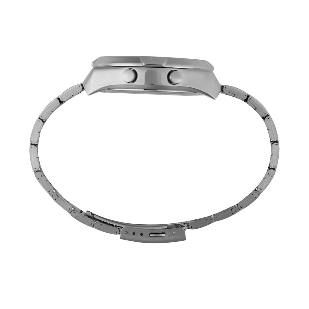 Relógio Masculino Digital Casual Prata e Azul Prata 2