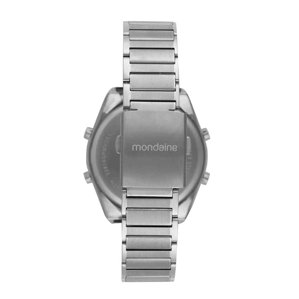 Relógio Masculino Digital Casual Prata e Azul Prata 3