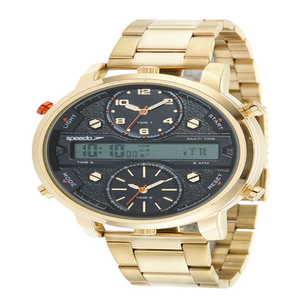 Relógio Masculino Speedo Anadigi Dourado