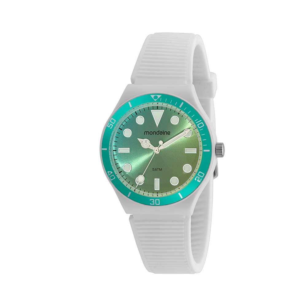 Relógio Feminino Esportivo Silicone Prata