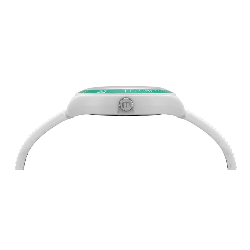 Relógio Feminino Esportivo Silicone Prata Branco 2