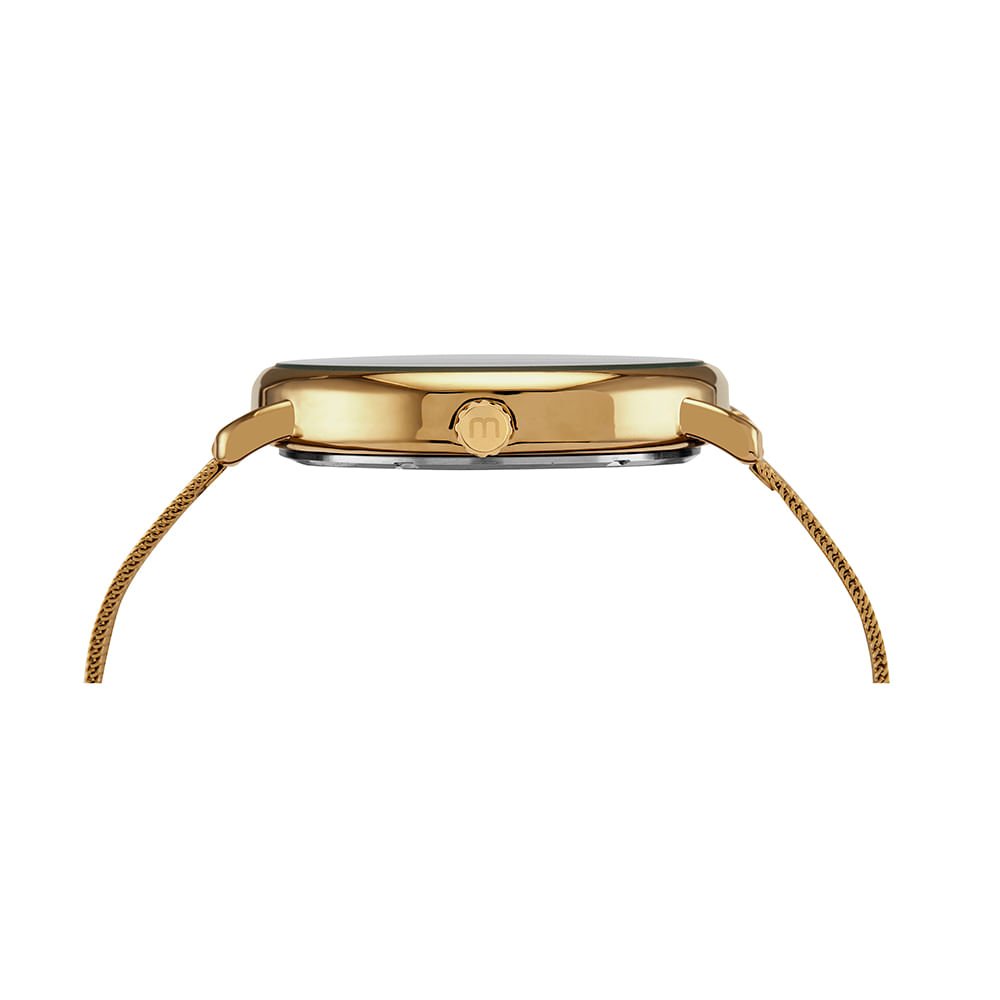 Relógio Masculino Casual Malha de Aço Dourado Dourado 2