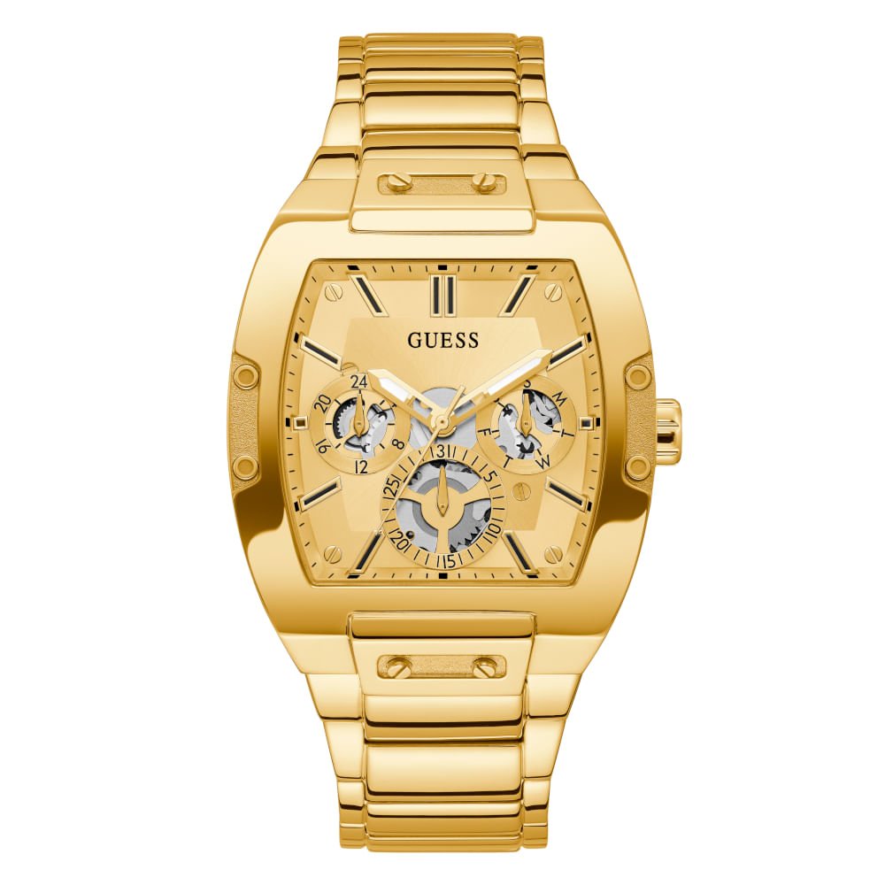 Relógio Masculino Guess Multifunção Quadrado Dourado Dourado 1